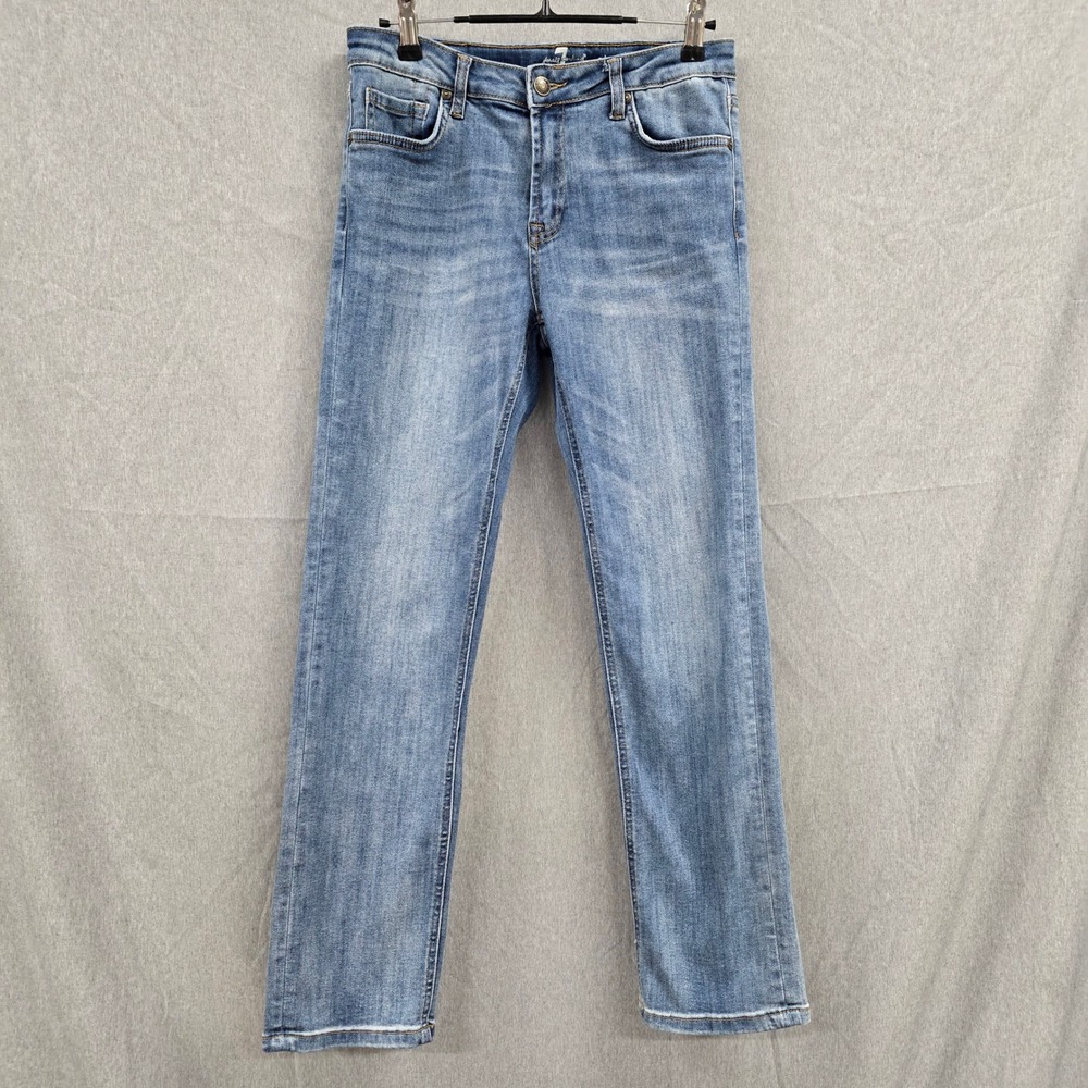7 For All Mankind Standard‎ Straight Leg Blue Jeans Girls Size 14 Adj. Waist